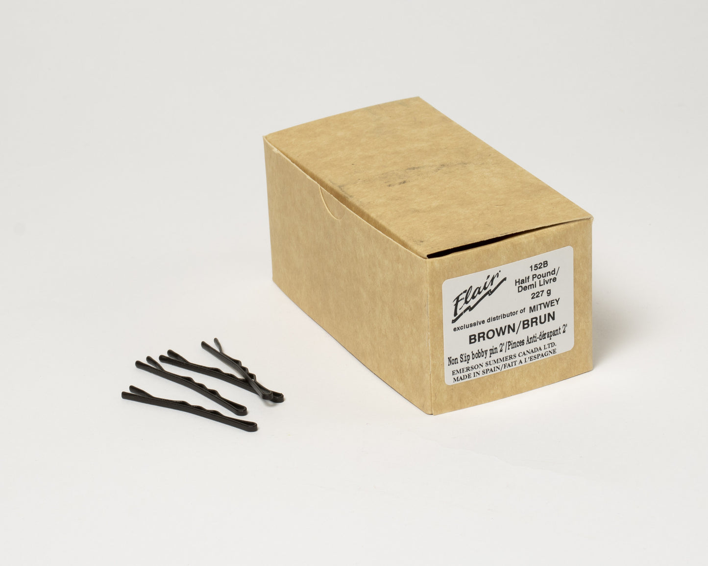 Non Slip Bobby Pins 2" Brown
