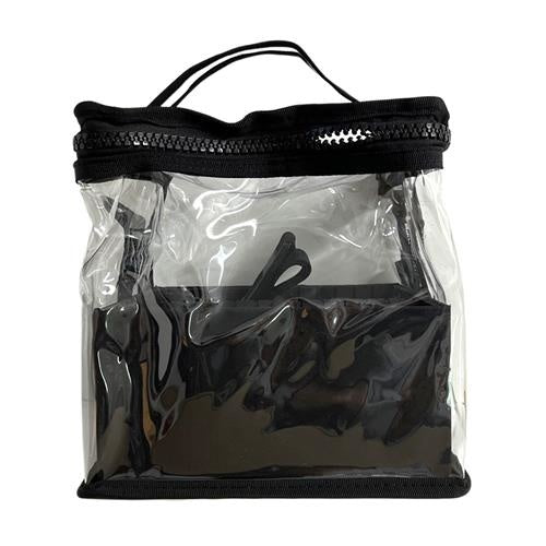 Clear Makeup Bag With Tray Insert,  9x9x9"
