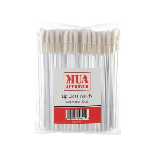MUA - Flocked Doe-foot Lip Gloss Wands, clear handle - 50ct
